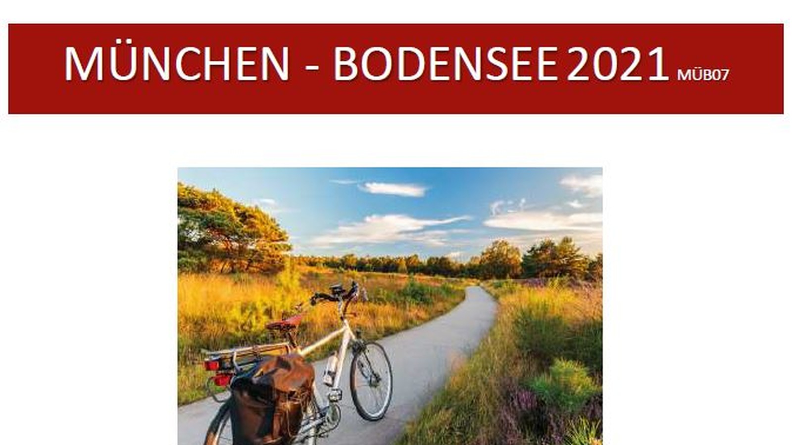 Radtour München - Bodensee